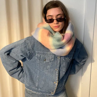 Border Tassel Scarf - P000KVYR