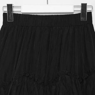 Frilled tiered long skirt