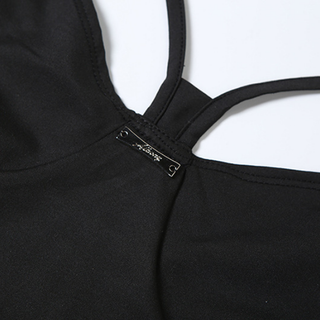 Hollow out v neck slit ruffle cami cut out midi dress