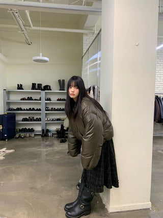 [NEVERSEEZ] Cropped Puffer Down Jacket