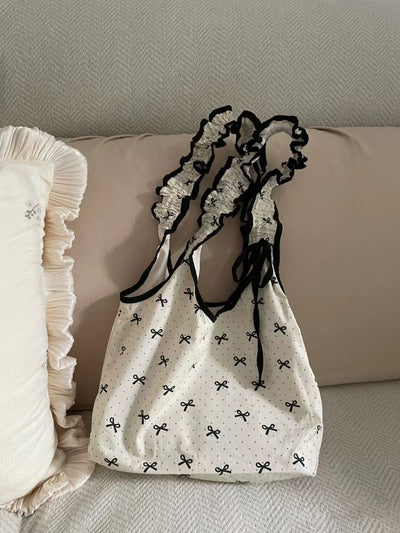 Sweet polka dot bow coquette bag