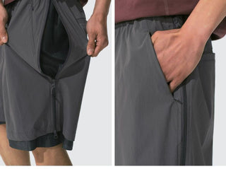 [Monterest] Double Layer Side Zip Outdoor Shorts