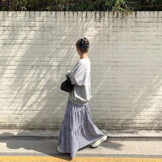 Checked cantan skirt