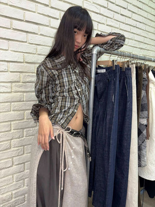 [NeverSeez] Plaid Cotton Shirt