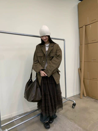 [NEVERSEEZ] Washed Cotton Work Jacket