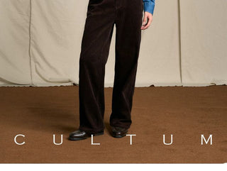 [CULTUM] Cotton Corduroy High Waist Wide Leg Pants