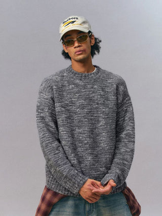 [Monterest] Multicolor Yarn Blend Crewneck Sweater