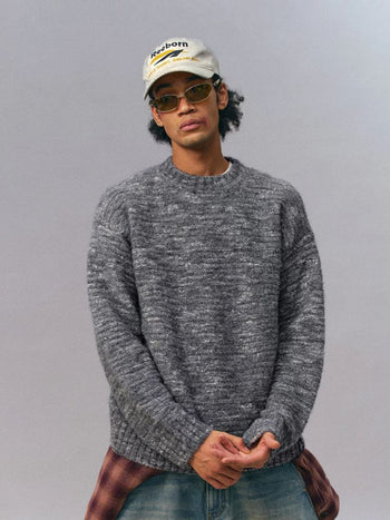 [Monterest] Multicolor Yarn Blend Crewneck Sweater