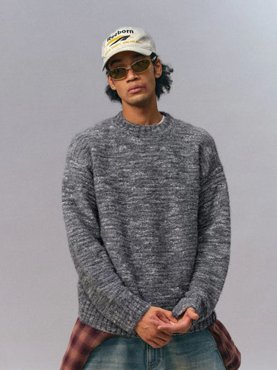 [Monterest] Multicolor Yarn Blend Crewneck Sweater