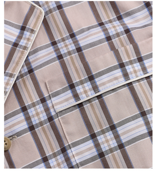 [CULTUM] Piped Plaid Cotton Pajama