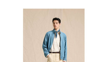 [CULTUM] Lyocell Denim Harrington Jacket