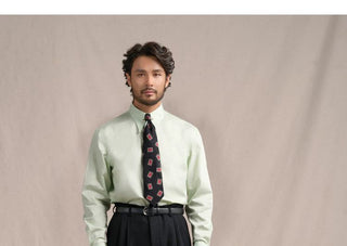 [CULTUM] 1930s Long Point Collar Cotton Shirt
