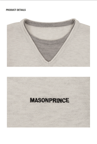 [MASONPRINCE] Colorblock V-neck Knit