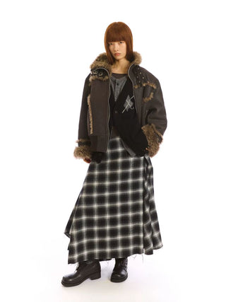 [NeverSeez] Argyle Layered Knit Cardigan