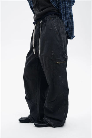 [MASONPRINCE] Textured Cotton Baggy Work Pants