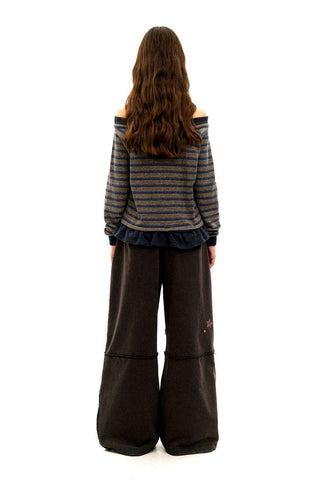 [Moromoro2] Tencel Linen Striped  Sweatshirt/Pants