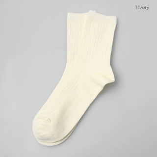 Cotton ribbed long socks