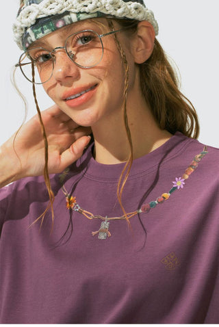 [Monterest] Necklace Print Embroidered Relaxed Tee