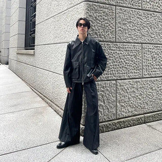 (Unisex) String Leather Jacket