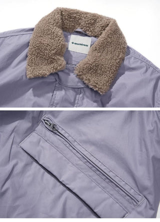 [Monterest] Detachable Fur Collar Deck Jacket