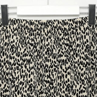 Leopard print pleated skirt