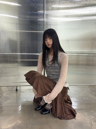 [NEVERSEEZ] Fair Isle Knit Halter Vest