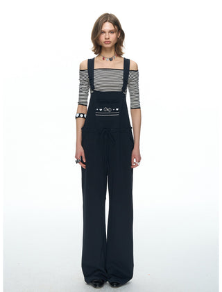 [NECY] Mono Stripe Lace Trimming Half T