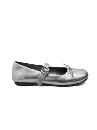 [moromoro2] Leather Bow Ballet Flats