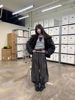 [NEVERSEEZ] Fair Isle Knit Halter Vest