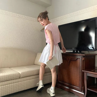 A-line cotton flared skirt