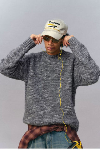 [Monterest] Multicolor Yarn Blend Crewneck Sweater