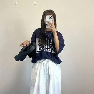 (Unisex) Font Print T-Shirt