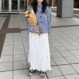 Cable knit cardigan