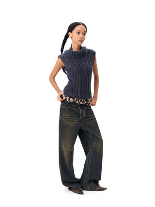 CONP Leopard Patchwork Jeans