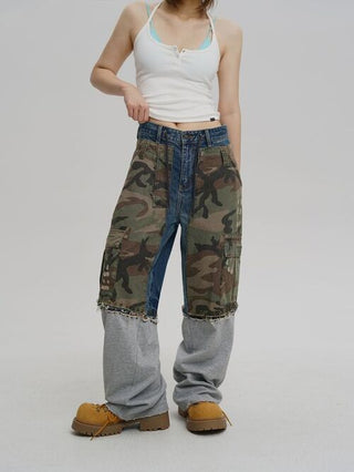 [MASONPRINCE] Remake Layered Camouflage Jeans