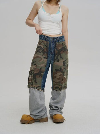 [MASONPRINCE] Remake Layered Camouflage Jeans