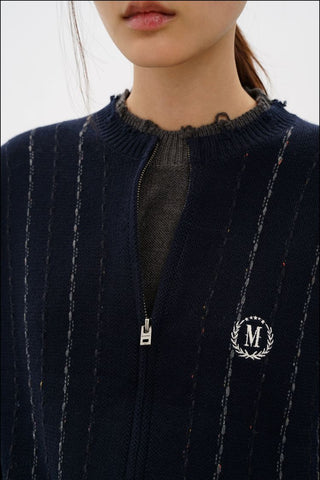 [MASONPRINCE] Retro Striped Layered Knit Sweater