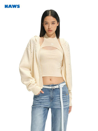 [NOTAWEAR] Lyocell Wool Blend Halter Neck Tank  Top