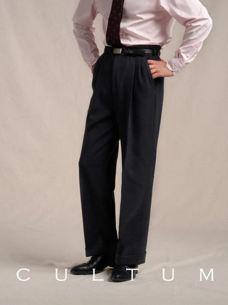 [CULTUM] 1930s Wool Twill Double Pleat Trousers