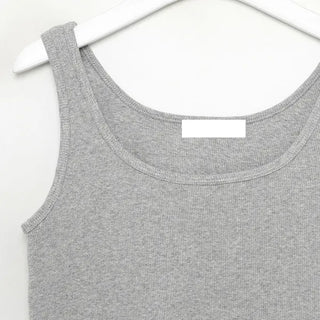 Ribbed round sleeveless top