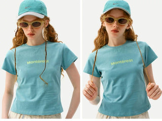 [Monterest] Slim Fit Logo Crewneck T-Shirt