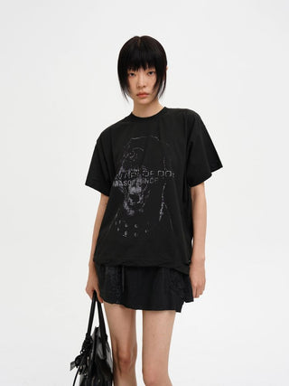[MASONPRINCE] Coated Dog Print Boxy Tee