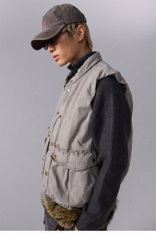 [Monterest] Washed Cotton Padded Work Vest