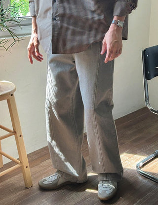 Curved Pigment Pants (3 colors, S~L)