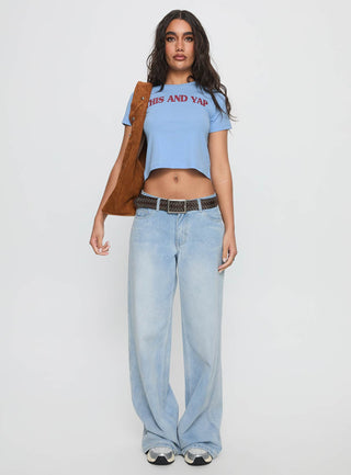 This And Yap Graphic Top Blue  Red
