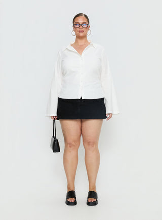Emersonne Button Up Top White Curve