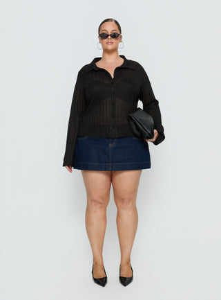 When You Sleep Long Sleeve Top Black Curve