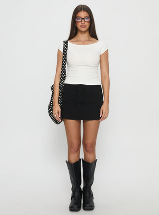 Baseline Boat Neck Rib Top White