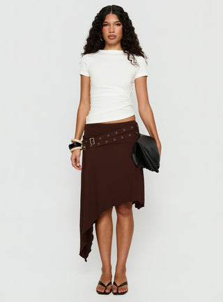 Chelese Cut Out Ruched Top White