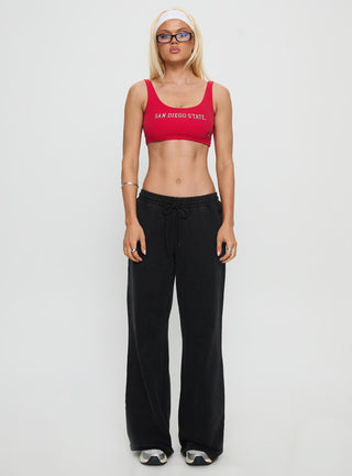 SDSU Scoop Neck Crop Top Red